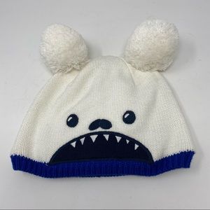 Gymboree Yeti Snow Monster White Winter Pom Pom Hat 4T-5T